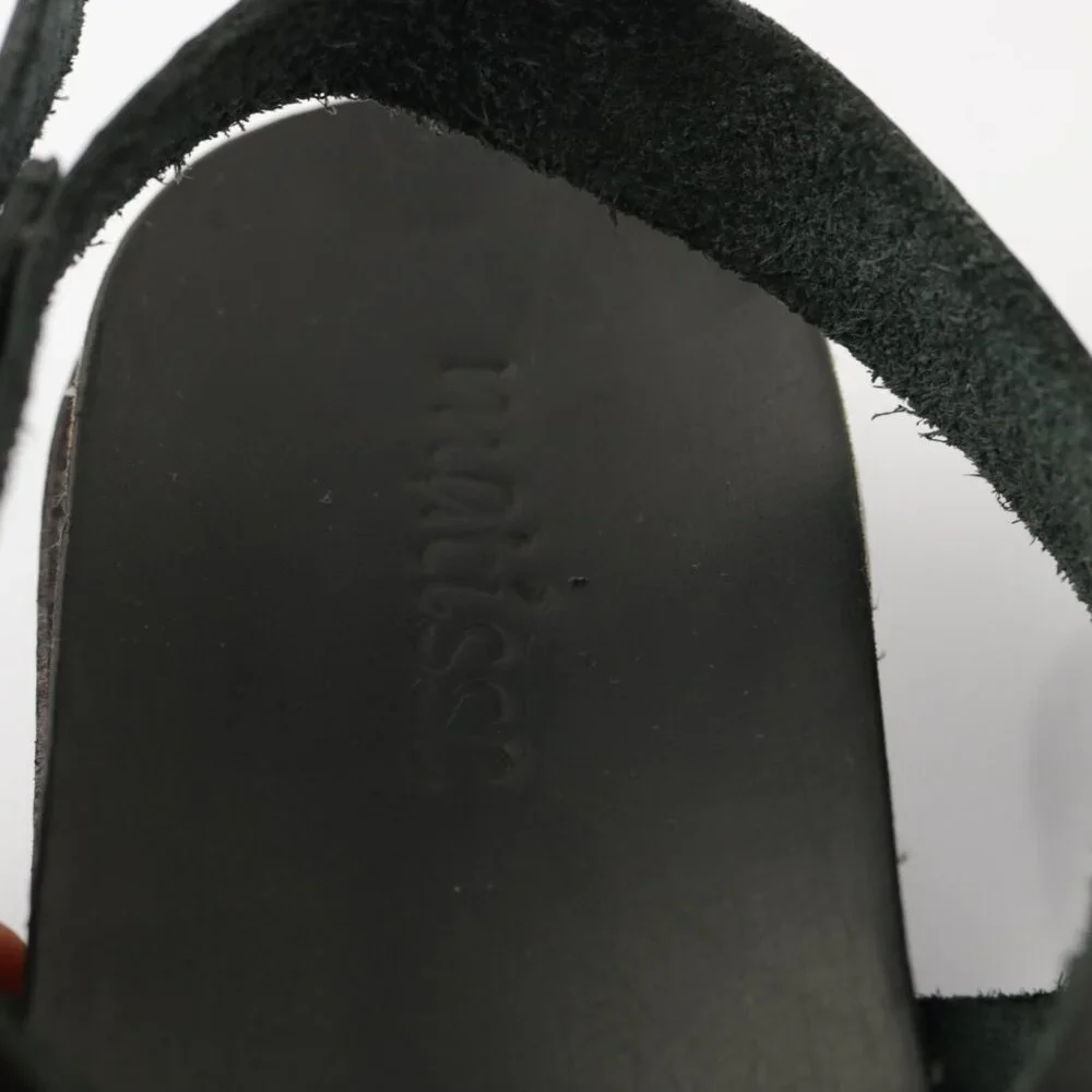 Matisse Womens Arielle Sandal Size 7 Black Leather Slingback Gladiator‎ Lug Sole